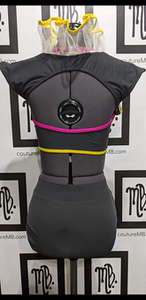 3 three piece multicolor binding with ruffle